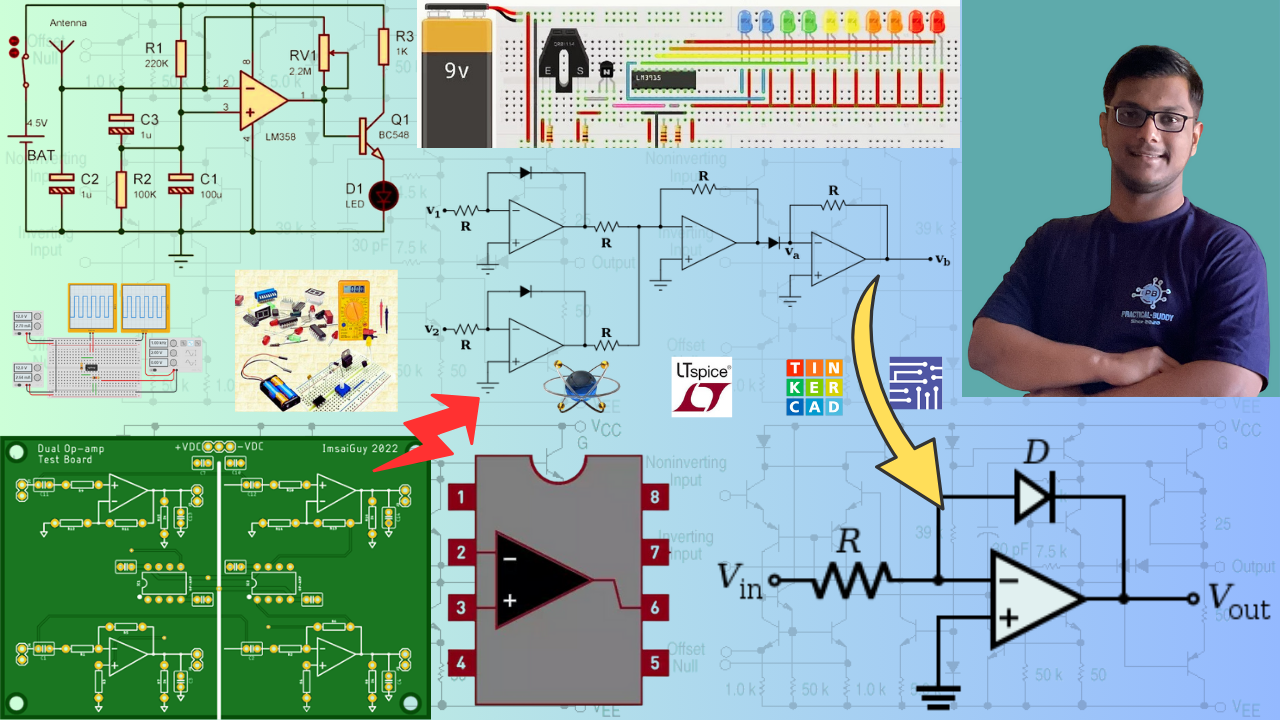 Opamp Projects: Design & Simulate Operational Amplifier Based Projects on Proteus & LTSpice Software