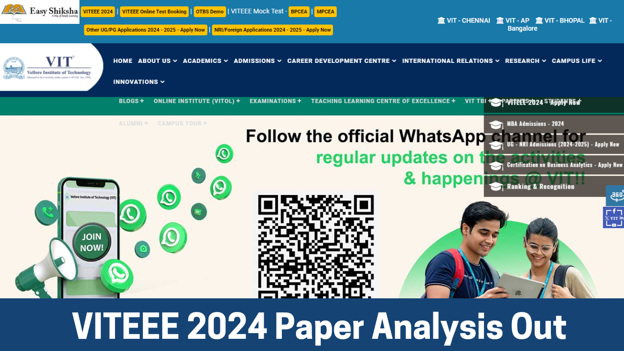 VITEEE 2024 Exam Day Live Updates: Slot 1 (ENDED)