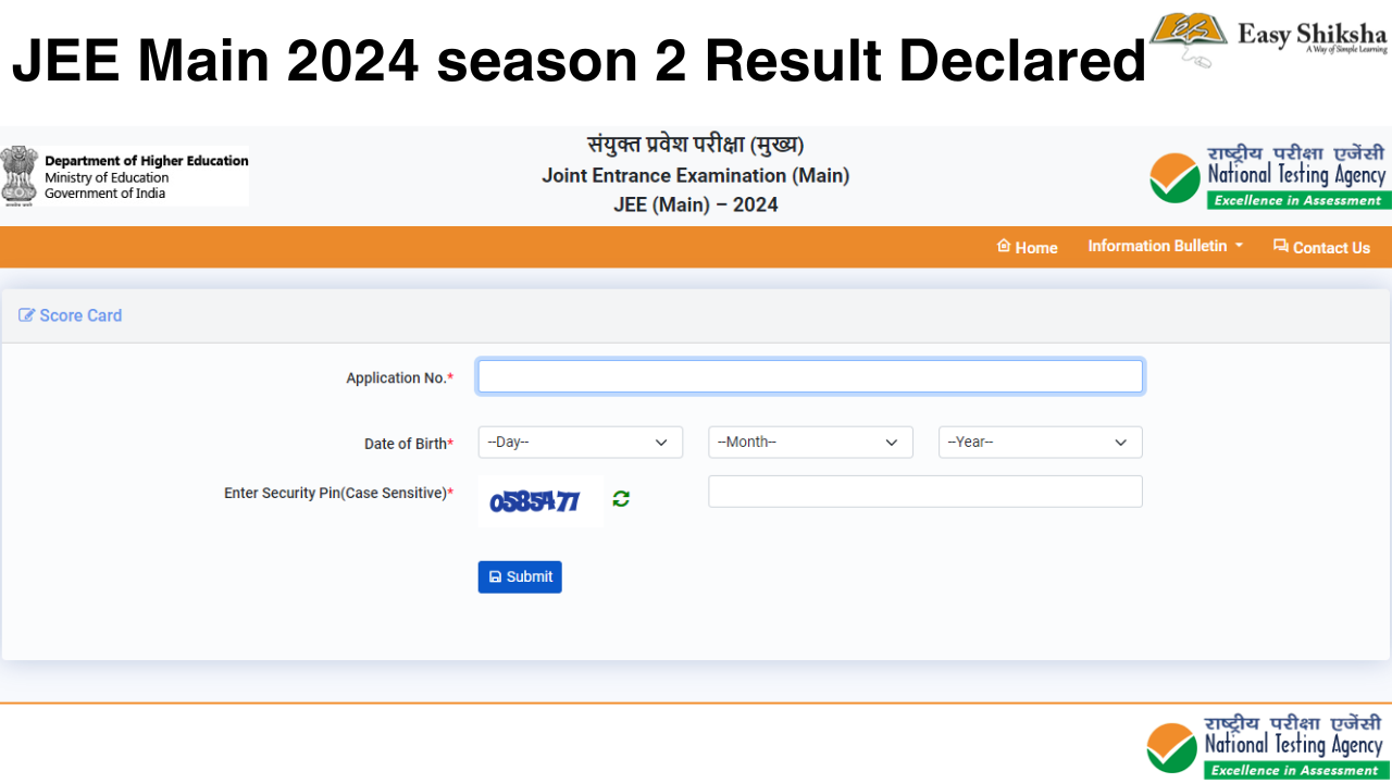 JEE Mains Result 2024 Session 2 Announcement