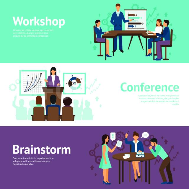 Horizontal Banners Of Business Training