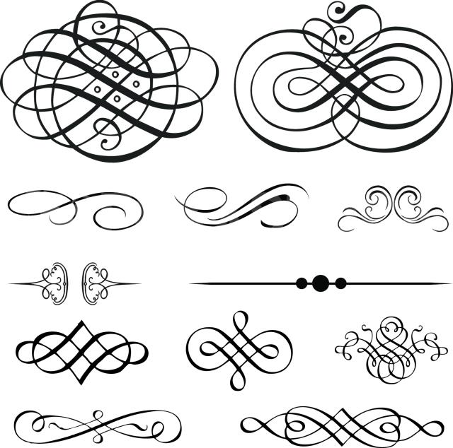 Vector Victorian Ornament Set