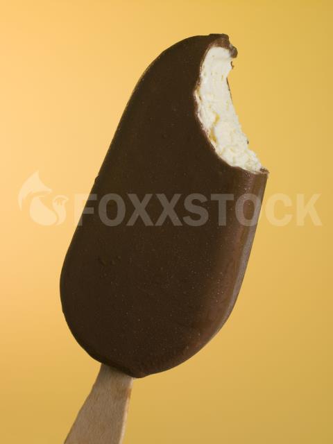 Close Up Of A Chocolate Coated Ice Block