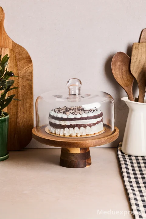PEROTTİ Leo Akasya Standlı Cam Kek Fanusu Ayaklı 22 Cm