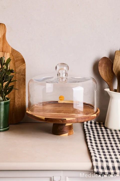 PEROTTİ Leo Akasya Standlı Cam Kek Fanusu Ayaklı 28 Cm Dev Boy