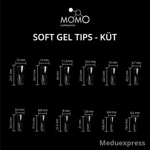 Momo Soft Gel Tips 500pcs. Küt