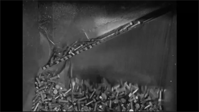 1940s: bins full of screws made by machine, machines making screws 