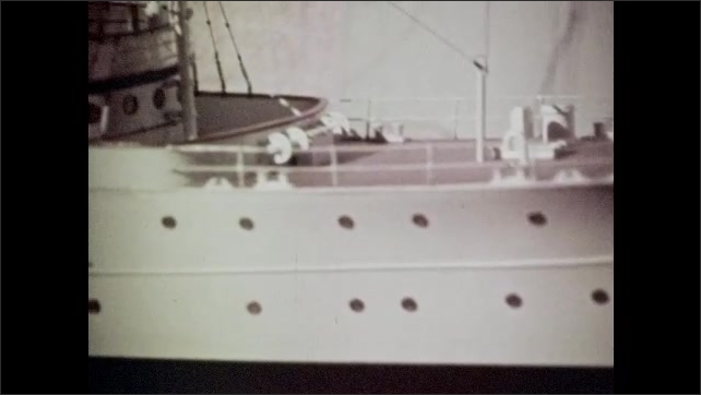 1940s: Automobile and trophies on display at the Truman Library. Model of the presidential yacht on display at library.