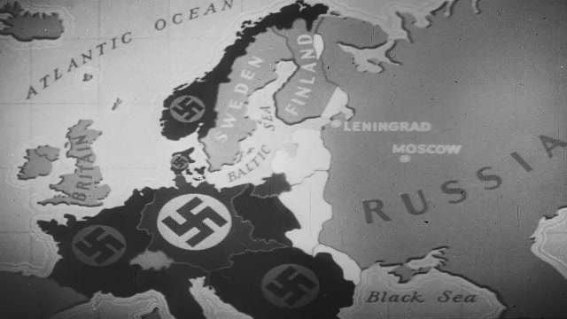 1940s: Map of Nazi Germany invading Russia. Map of Japan and China ...