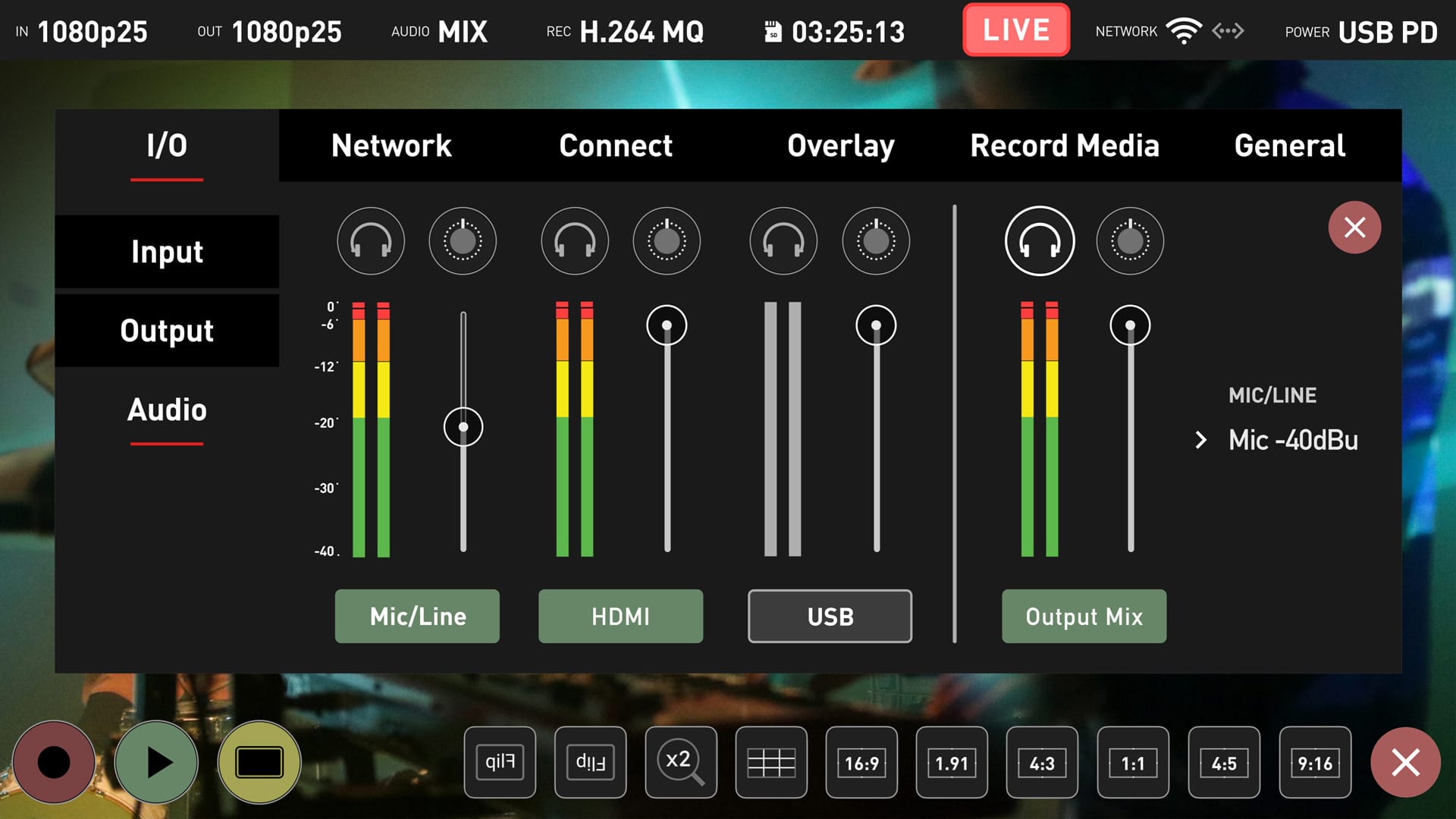 </br>Consiga su audio en la mezcla