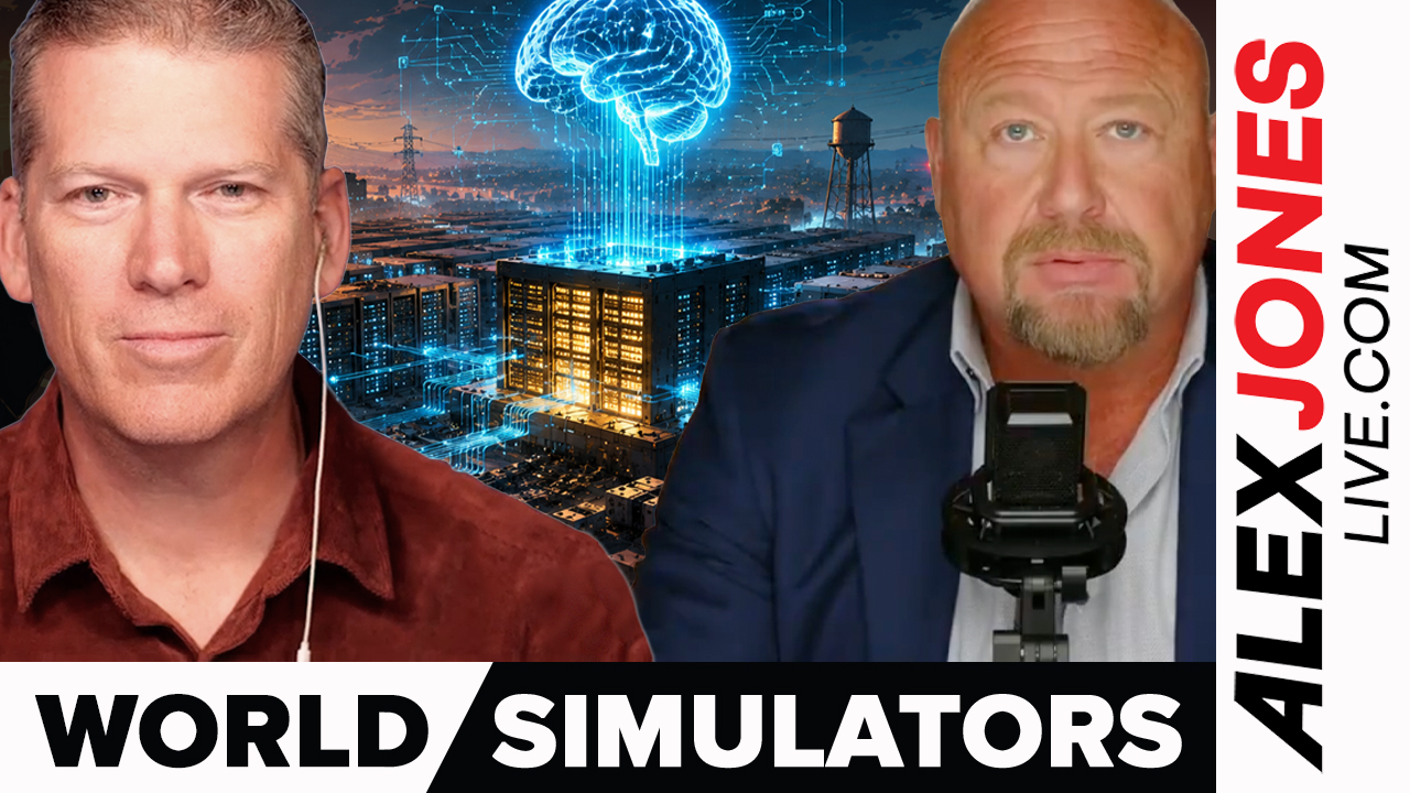 Mike Adams Joins Alex Jones to Discuss AI World Simulations, Digital Gods & the Data Center Takeover