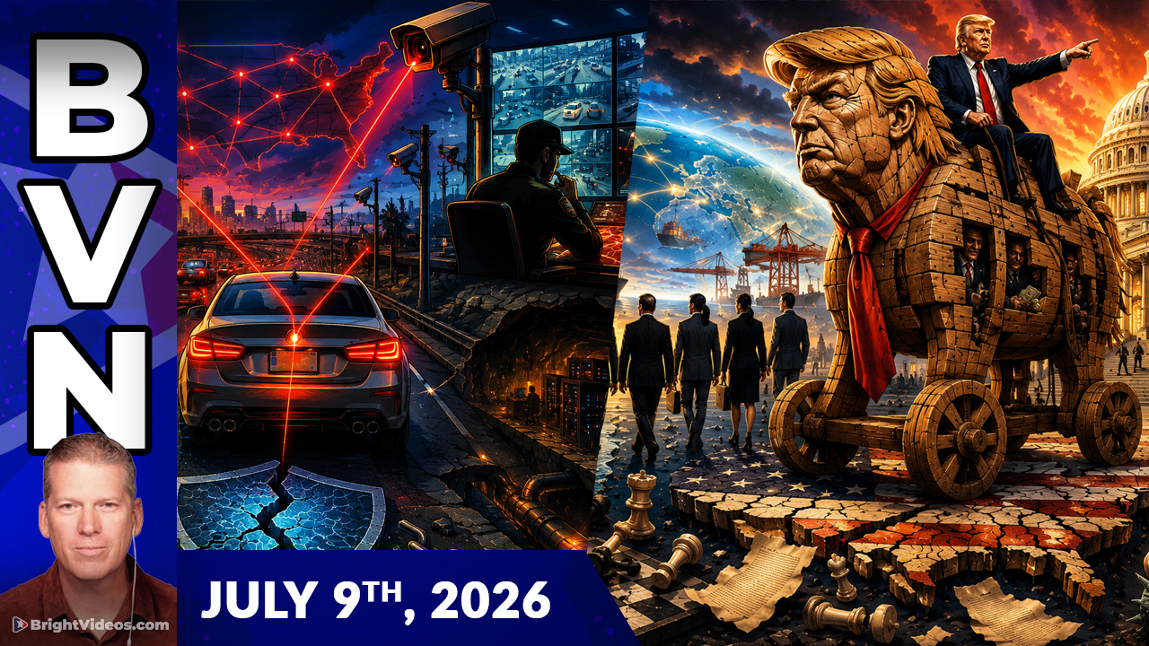 Bright Videos News, July 9, 2026 - The Coming Energy Lockdowns Will be Policed by Flock Cameras
