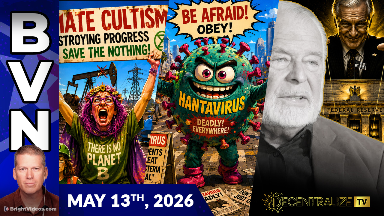 Bright Videos News, May 13, 2026 - The Hantavirus PSYOP, Climate Cultists Celebrate Hormuz Closure, Interview With G. Edward Griffin
