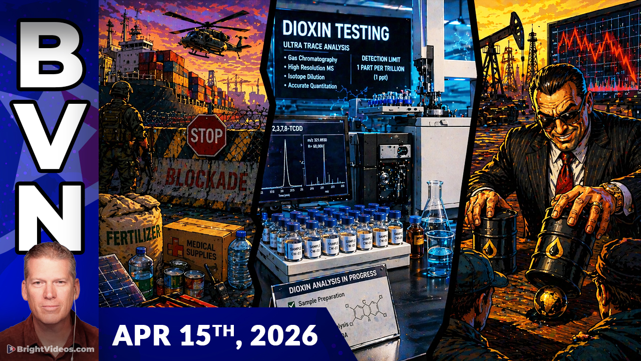 Bright Videos News, Apr 15, 2026 - Food Products DIOXIN Test Results; Surviving the Blockade Ramifications; Oil Market Manipulations
