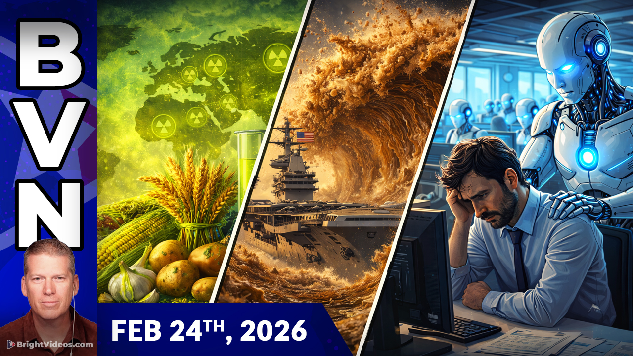 Bright Videos News, Feb 24, 2026 - Glyphosate Bans, U.S. Aircrap Carrier, AI Job Sector Wipeouts and More
