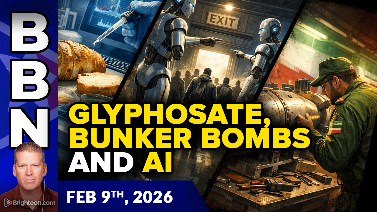 Brighteon Broadcast News, Feb 9, 2026 – Glyphosate in Bread, Iran Captures U.S. Bunker Bust Bomb, and AI’s Mass Replacement of Humans Begins