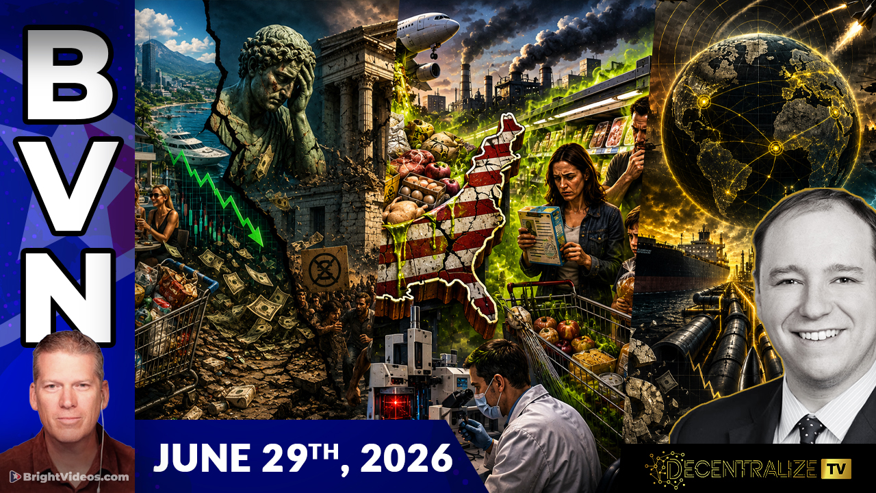 Bright Videos News, June 29, 2026 - The Collapse of Complex Societies + Food Dump USA + Brandon Weichert on War, Energy and Economics

