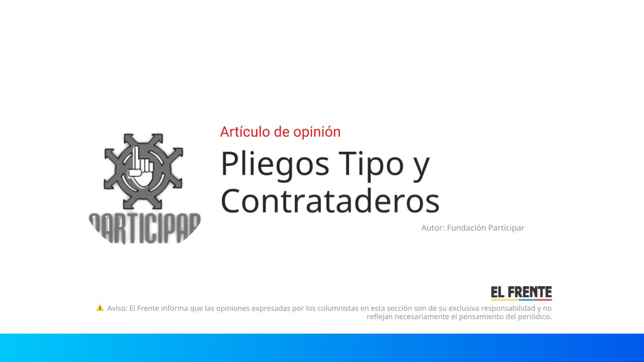 Pliegos Tipo y Contrataderos imagen de la publicación