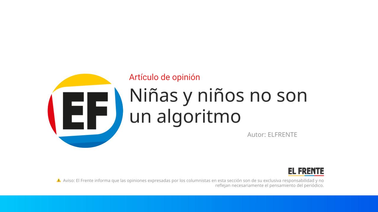 Niñas y niños no son un algoritmo imagen de la publicación