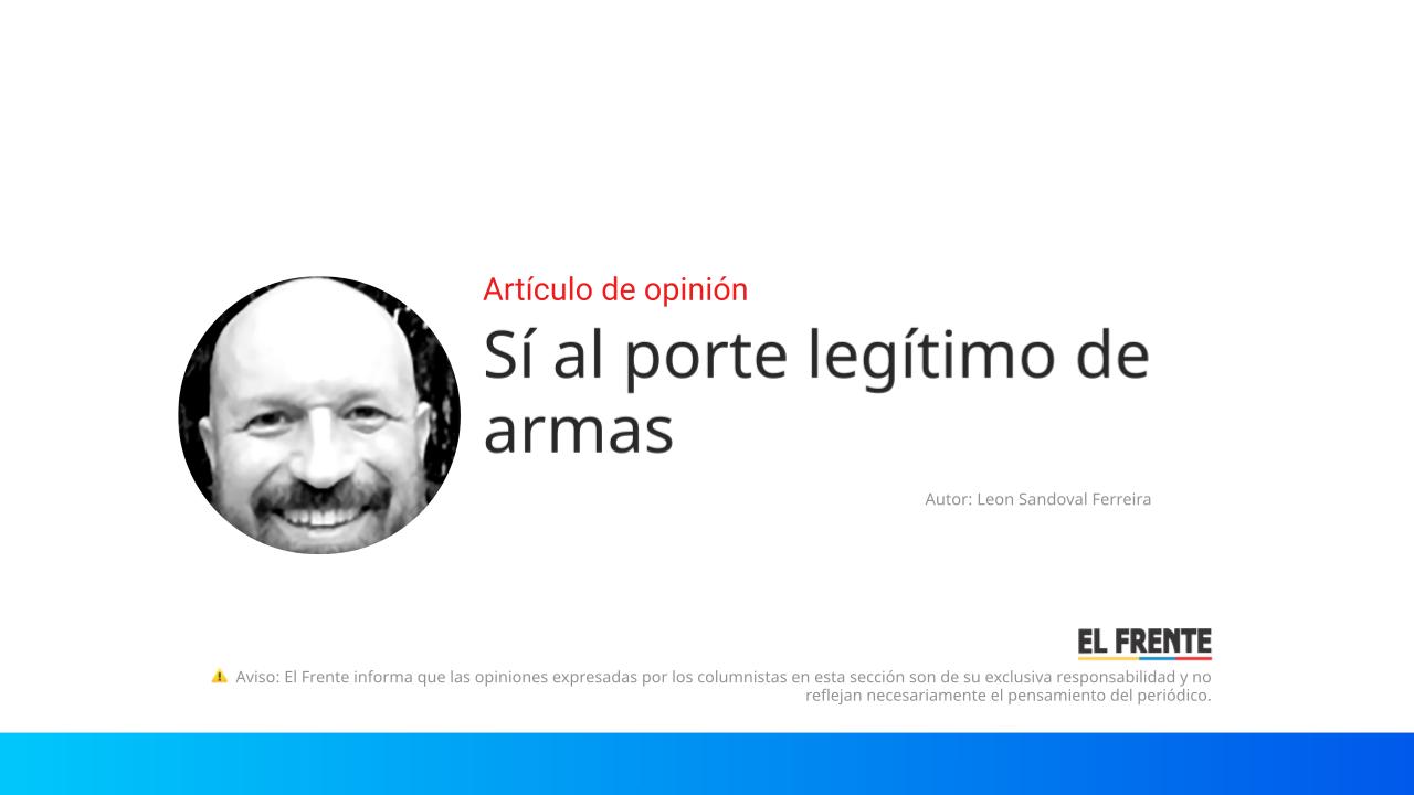 Sí al porte legítimo de armas imagen de la publicación