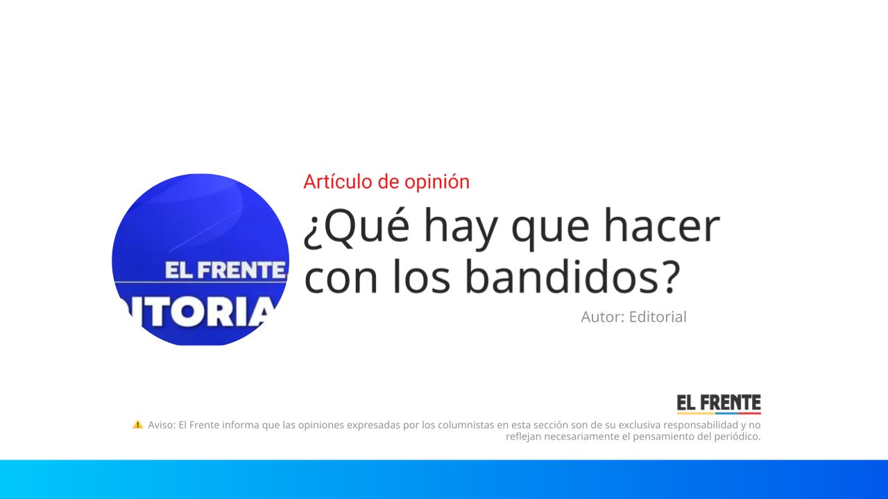 ¿Qué hay que hacer con los bandidos? imagen de la publicación