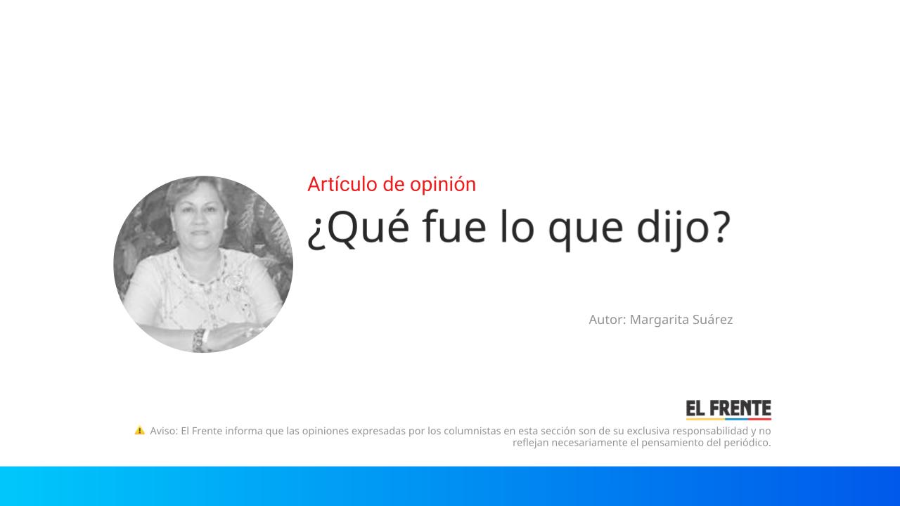¿Qué fue lo que dijo? imagen de la publicación