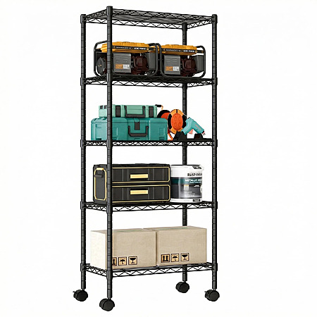 Select Locations: 23" 5-Tier EDX Heavy Duty Adjustable Wire Shelving w/ Wheels