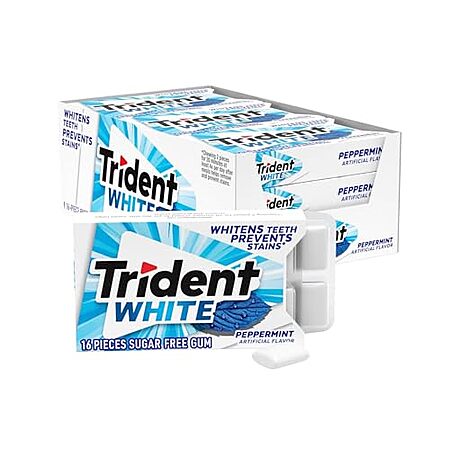 Select Accounts: 9-Pack 16-Piece Trident White Sugar Free Gum (Peppermint)
