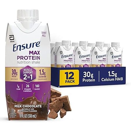 12-pk 11-oz Ensure Max Protein Shake (Milk Chocolate)