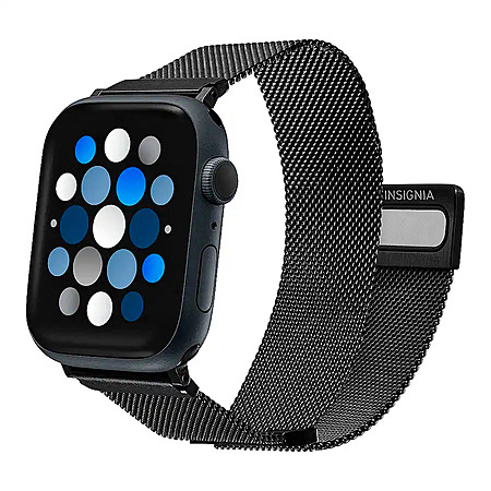 Insignia Stainless Steel Mesh Band for Apple Watch (44 - 49mm, Black)