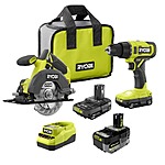 Ryobi ONE+ 18V Cordless Drill/Driver + Circular Saw + 2x 1.5Ah + 1x HP 4.0Ah & Charger