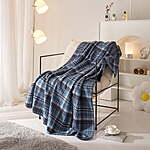 Mainstays 50" x 60" Cozy Fleece Throw Blanket (Blue Plaid) $4.22 + Free Shipping w/ Walmart+ or on $35+