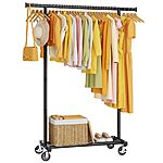 Hyseyy Metal Rolling Clothes Rack (Black)