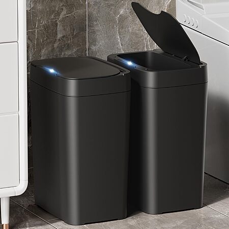 2-Pack 2.7 Gallon Vanpopubs Bathroom Touchless Trash Can w/ Lid (Black or White) $24.49 + Free Shipping w/ Prime or on $35+