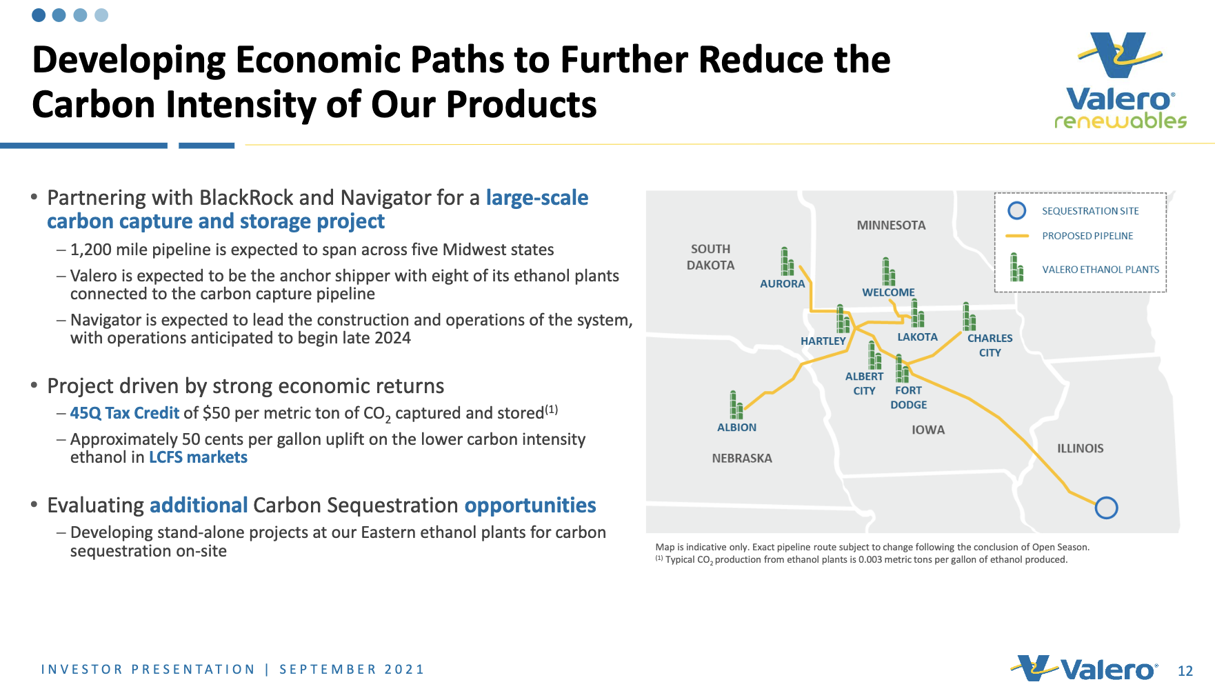 Valero Carbon Sequestration