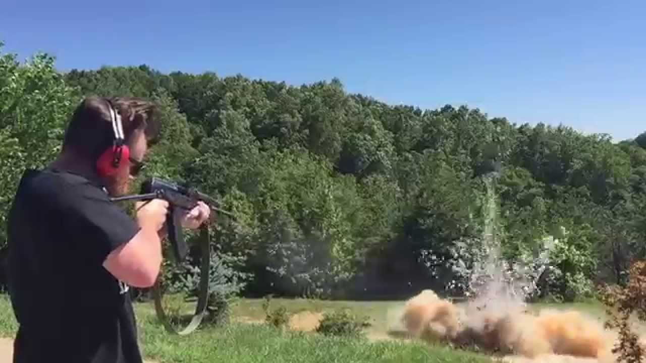 The best exploding target - Tannerite w AK-47 7.62x39 huge explosion fail