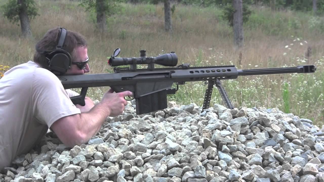 Barrett .50 Caliber Sniper Rifle Shooting Action in HD