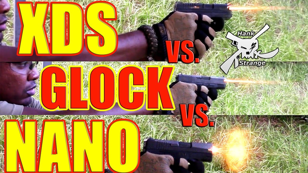XDS 9MM Shooting vs. Other Concealed Carry Sub Compact Guns [ Beretta Nano Glock Shootout ]