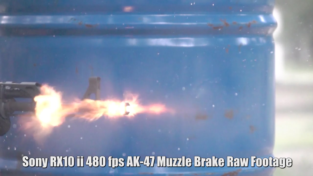 Sony RX10 II 480 fps AK-47 Muzzle Brake Footage