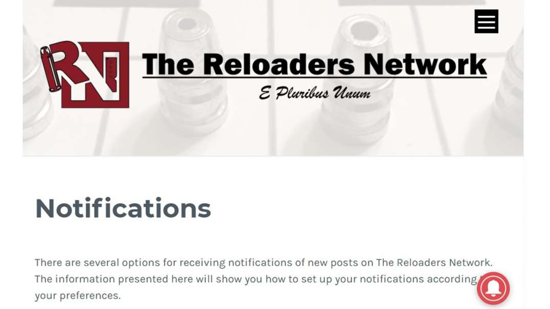 New Notification Options - The Reloaders Network