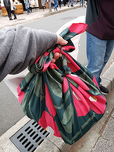 holding completed furoshiki bag