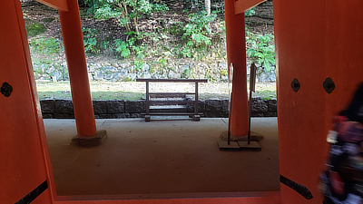 One corner of a larger shrine in Deer Park, Nara.