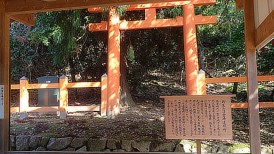 An offering area before one of the red gates.