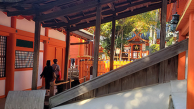 The side of one of the shrine's buildings.