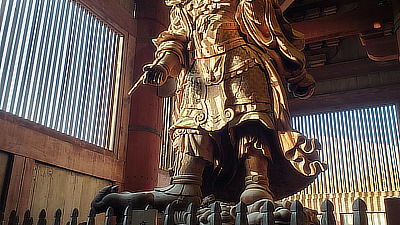 One of the statues inside Todaiji.