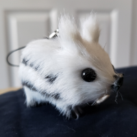 handmade white boar keychain