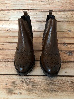 MOPA in Pelle Brown Leather Chelsea Boots