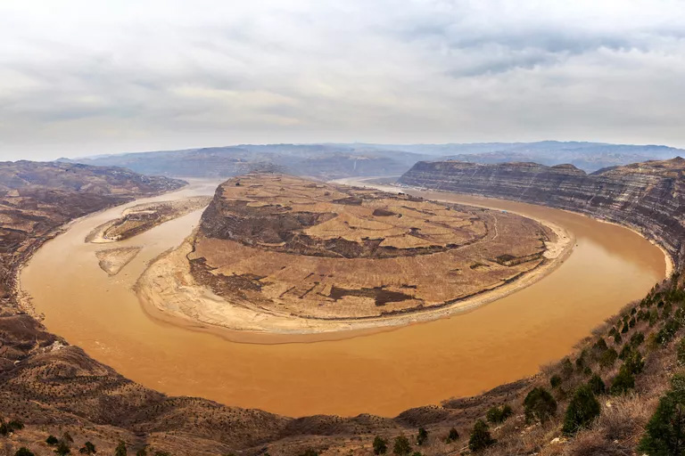 Huang He, or the Yellow River, with its signature muddy waters.