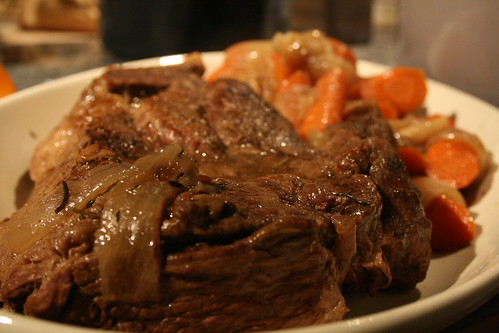 Pot roast close-up.
