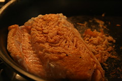 Mangled salmon fillet.