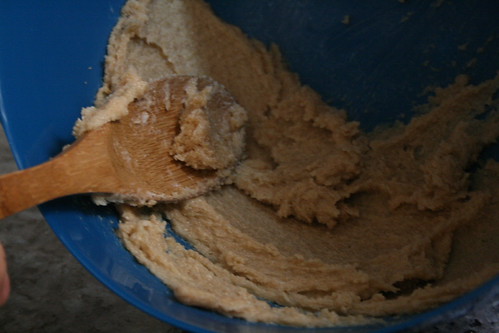 Creamed butter and sugar.